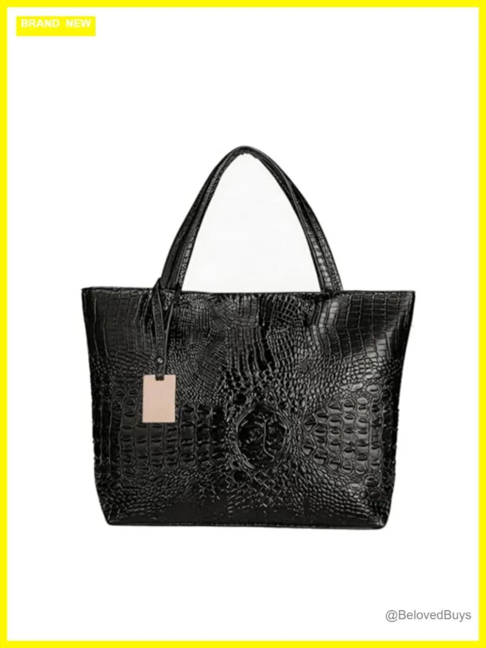 Women's Large Tote Shoulder Handbag Purse Travel Satchel Faux Leather Crocodile